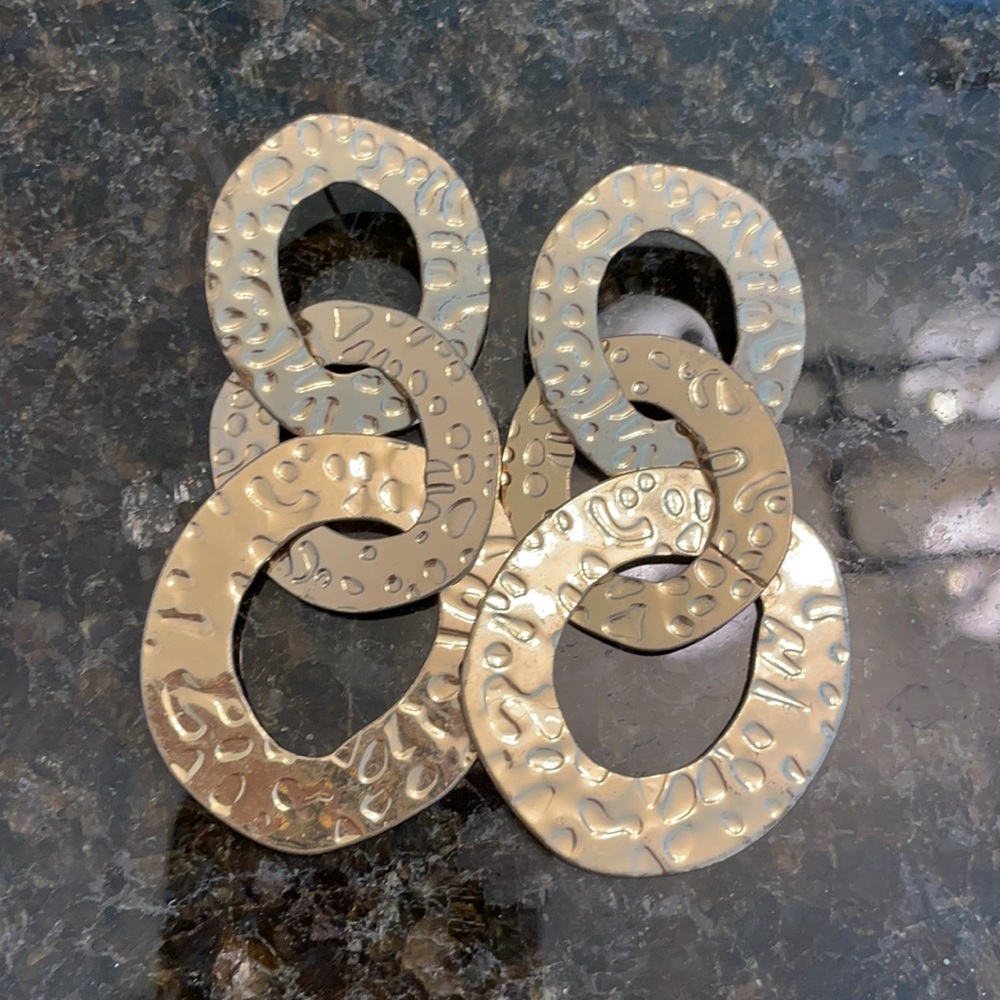 Gorjana Hammered Gold Link Earrings